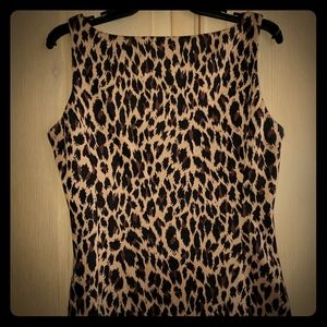 Leopard pattern knit tank